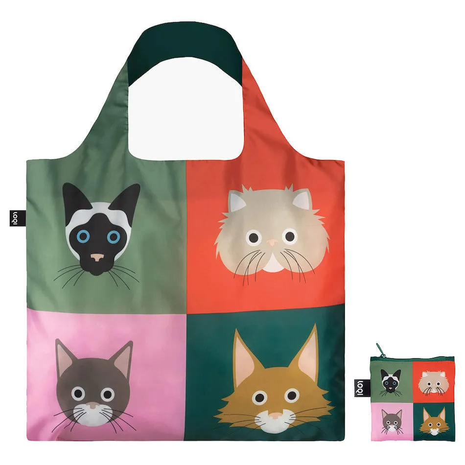 LOQI Stephen Cheetham Cats Recycled Tote Bag