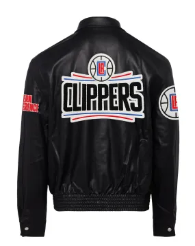 LOS ANGELES CLIPPERS FULL LEATHER JACKET Black