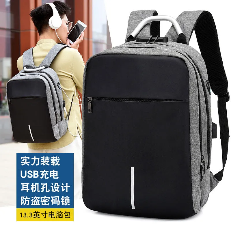 Men's business casual password lock anti-theft backpack