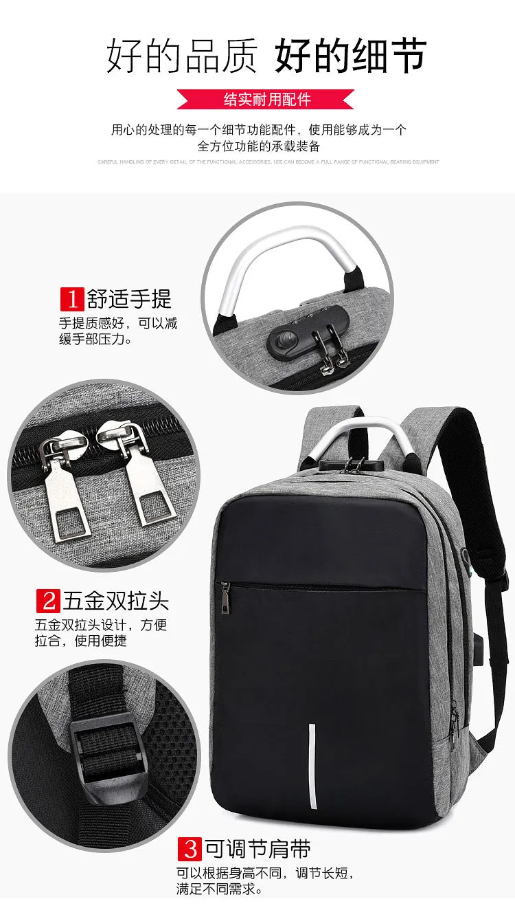 Men's business casual password lock anti-theft backpack