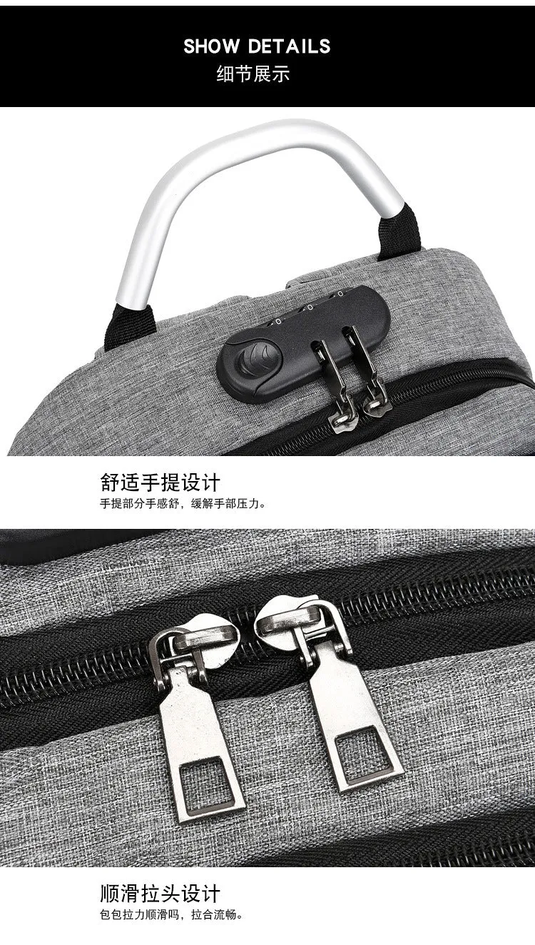 Men's business casual password lock anti-theft backpack