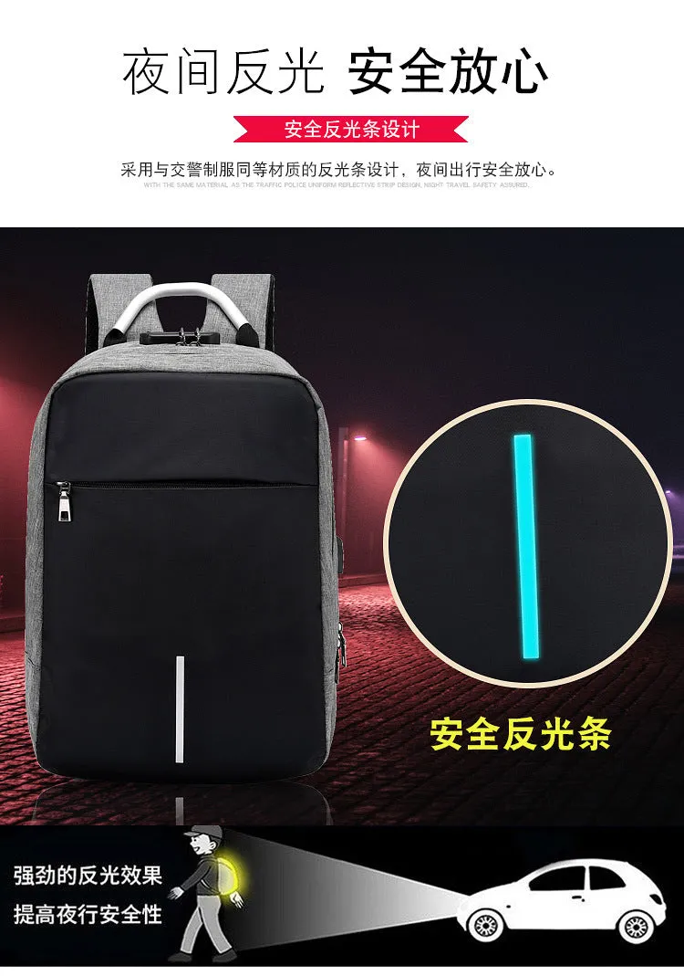 Men's business casual password lock anti-theft backpack