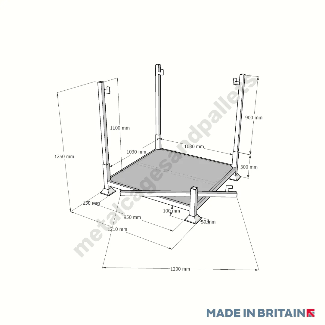 Metal Bulk/Tonne Bag Holder with Solid Base & Demountable Legs