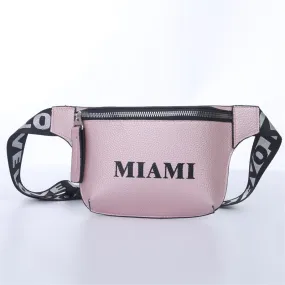 Miami Belt Bag with Adjustable Strap Small Fanny Pack with Zipper - Great for Running, Traveling Unisex Bag - Miami Fans Gift