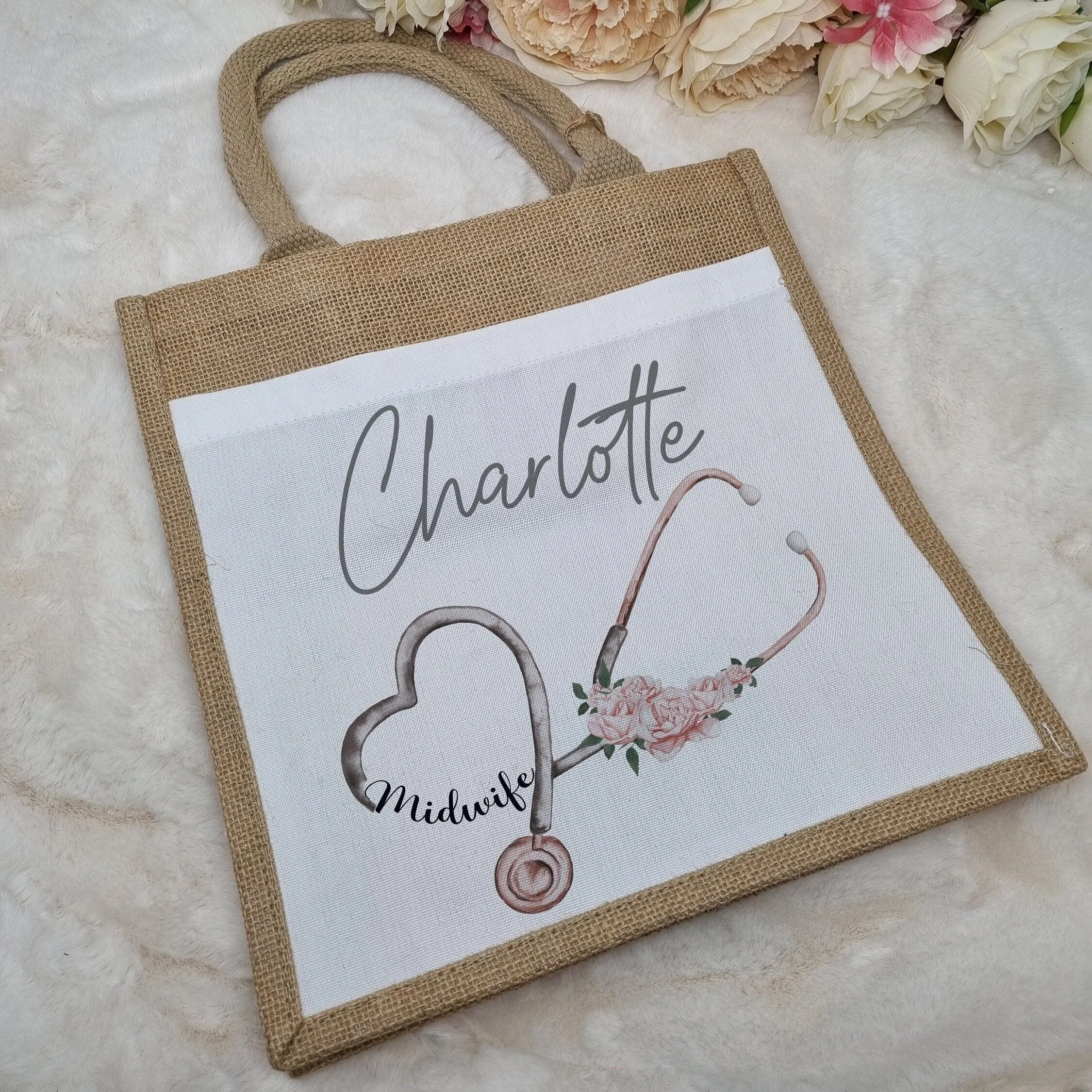 Midwife Stethoscope Jute Bag