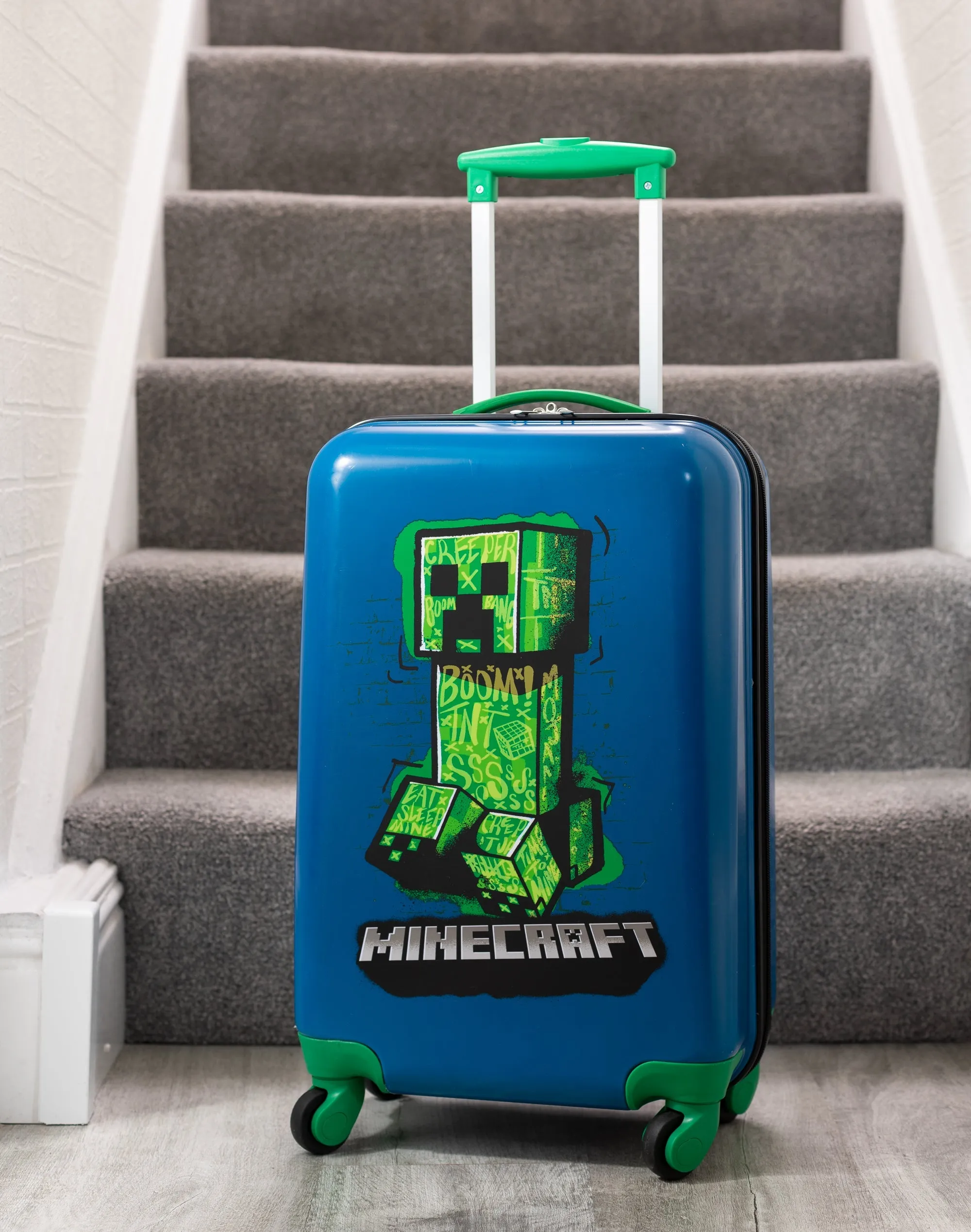 Minecraft Unisex Kids Blue Medium Suitcase