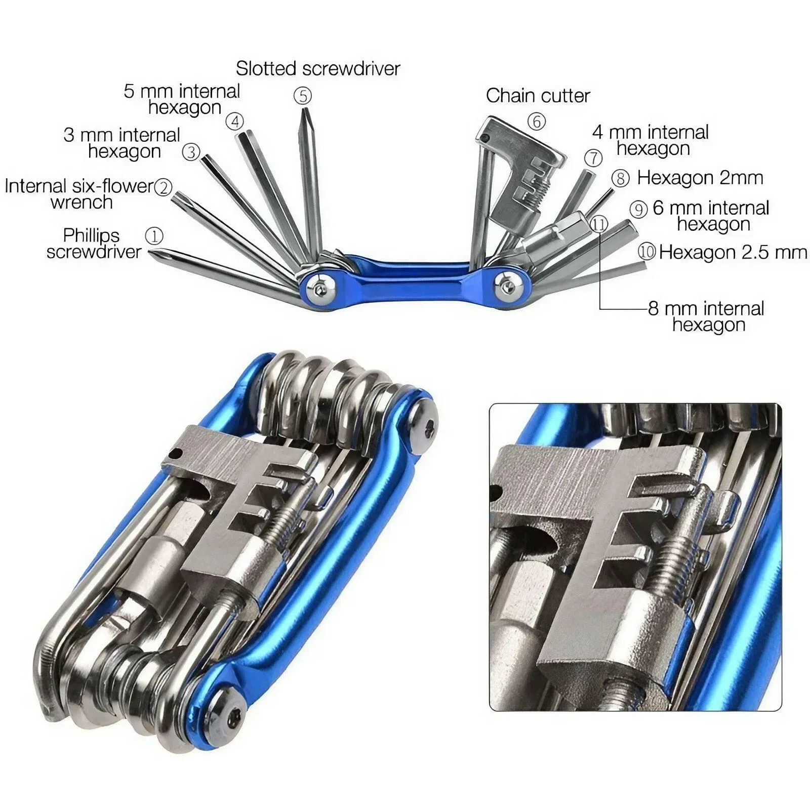 Multifunction 11 In1 Bicycle Repairing Set Bike Bike Repair Tool Kit Wrench Screwdriver Chain Hex Spoke Mountain Cycling Tools