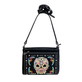 MW494-8362 Montana West Sugar Skull Collection Organizer Crossbody