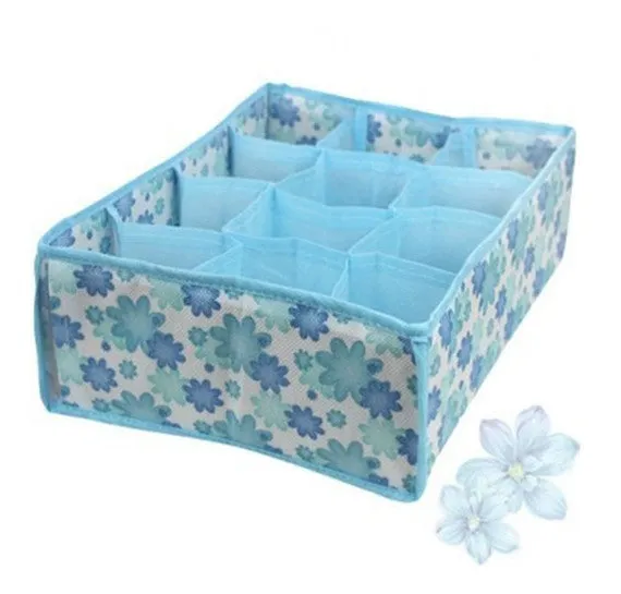 NEW Hot Sale Folding 12 Grid Storage Box For Bra,Underwear,Socks 31*23*11CM Non-Woven Fabric