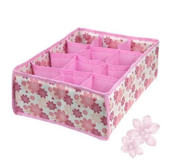 NEW Hot Sale Folding 12 Grid Storage Box For Bra,Underwear,Socks 31*23*11CM Non-Woven Fabric