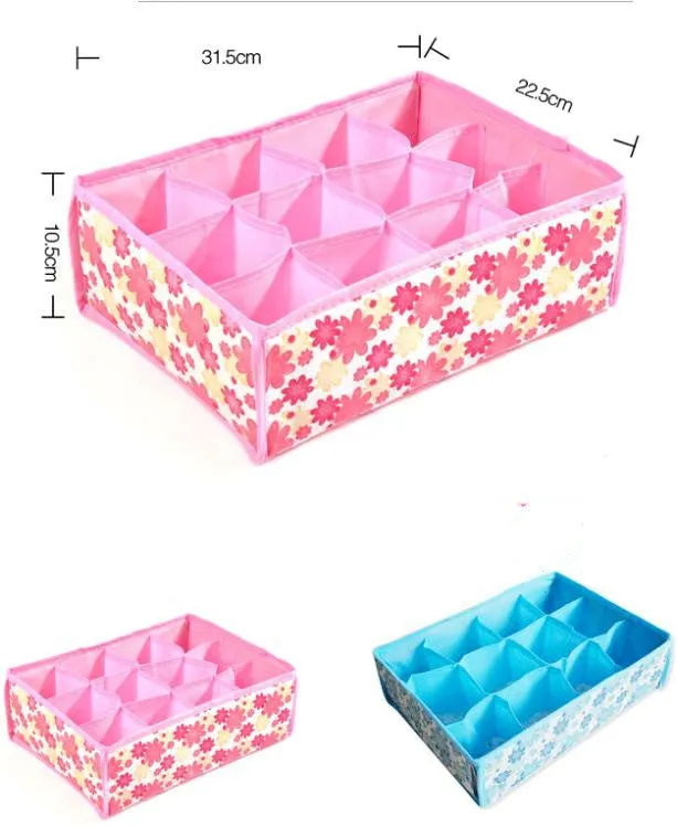 NEW Hot Sale Folding 12 Grid Storage Box For Bra,Underwear,Socks 31*23*11CM Non-Woven Fabric