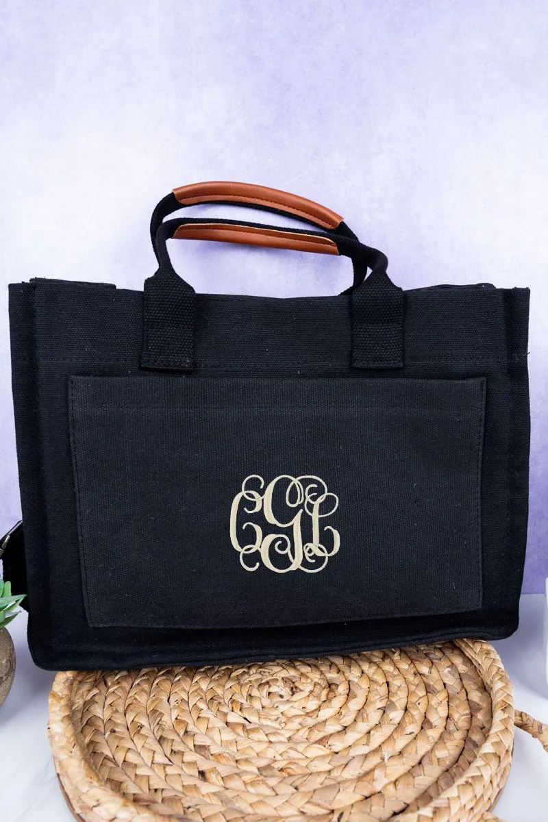 NGIL Black Laurel Bay Small Canvas Tote