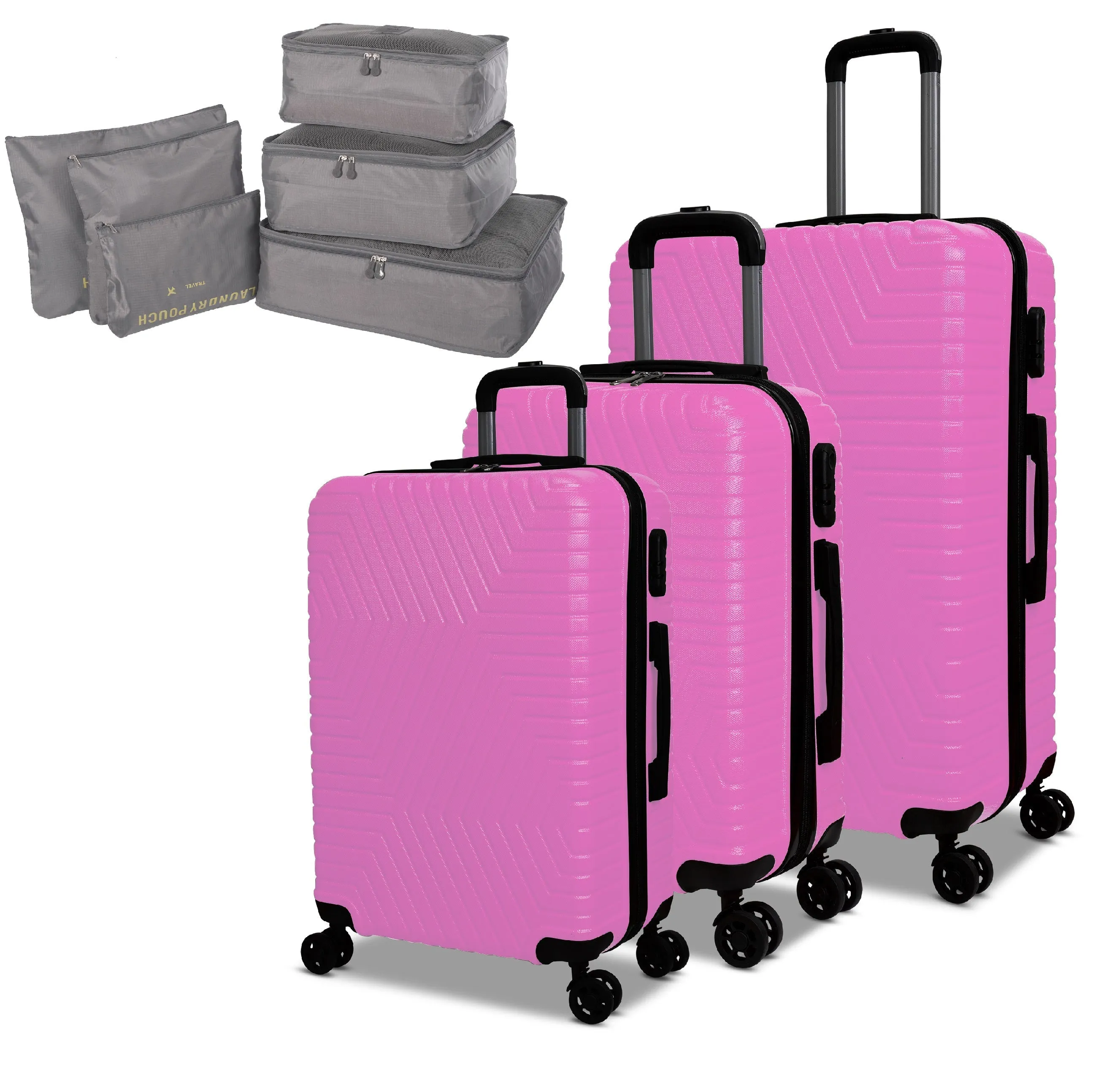 Nicci NICCI 3 Piece Luggage Set Lattitude Collection w/ Luggage Organizer