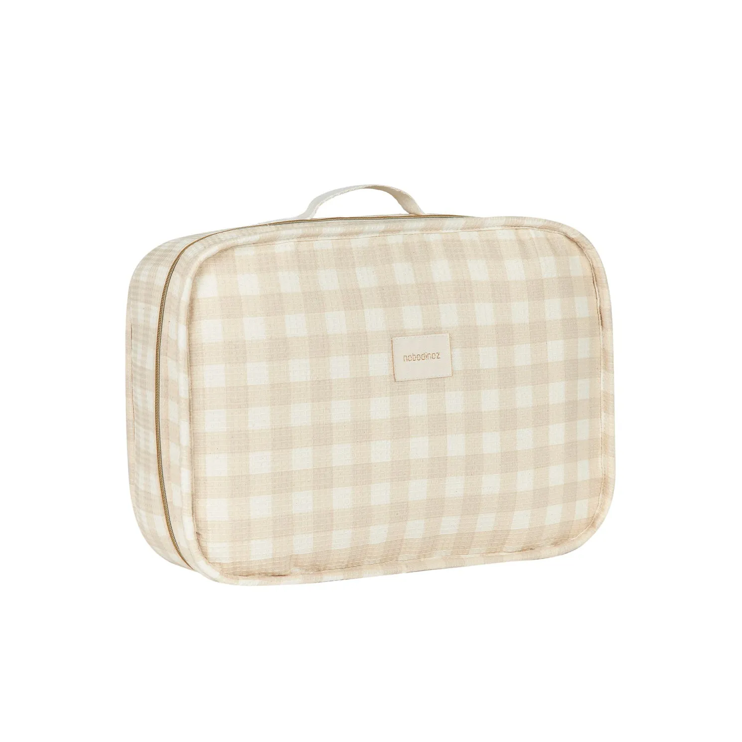 nobodinoz Victoria Baby Suitcase Ivory Checks