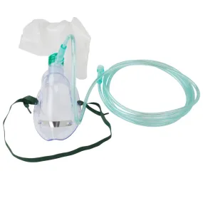 Non-Rebreather Oxygen Mask, Elongated Shape, Adult Size with 7' Tubing & Safety Vent