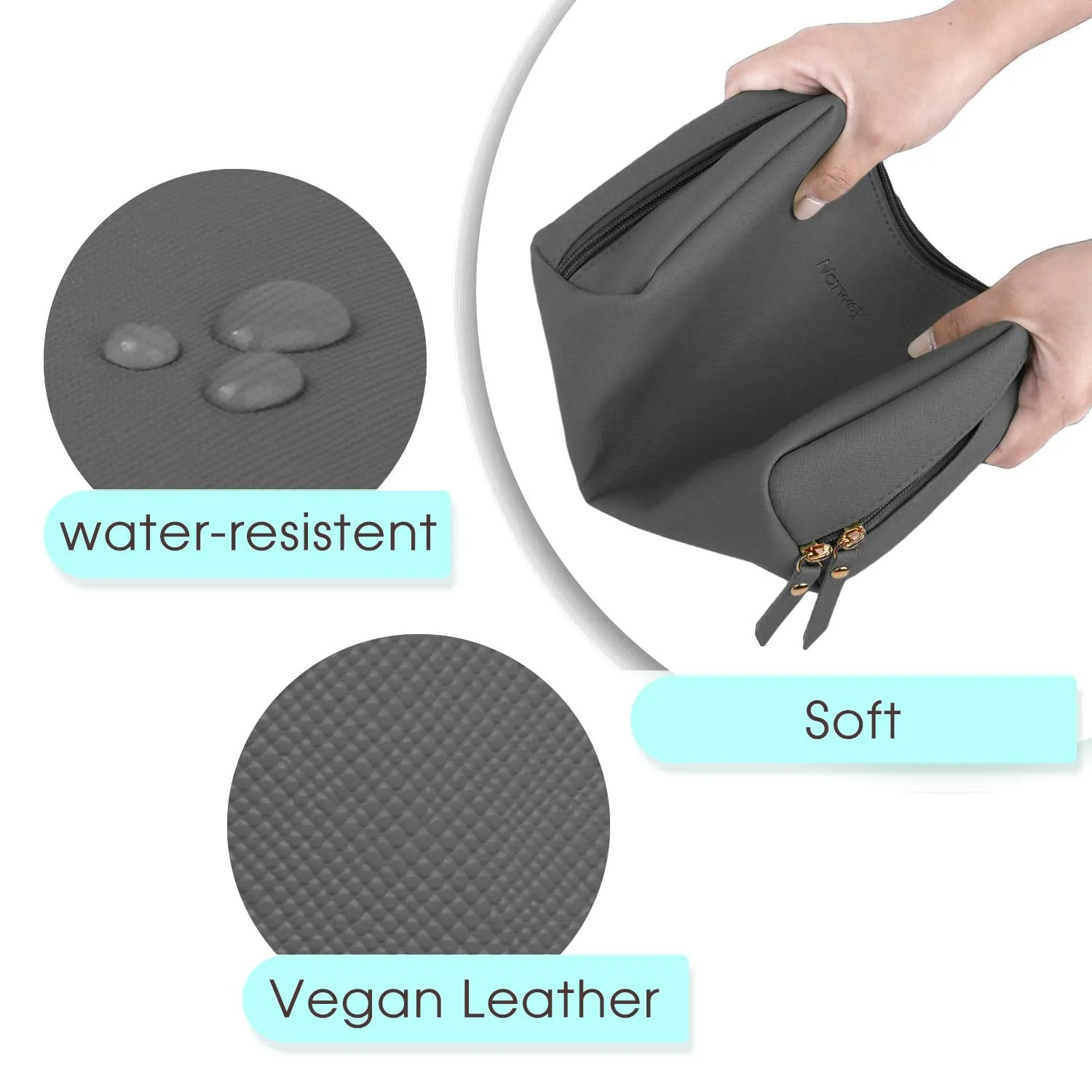 NW5038 Mini Vegan Leather Makeup Bag Travel Cosmetic Pouch