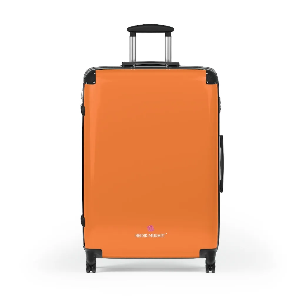 Orange Solid Color Suitcases, Modern Simple Minimalist Designer Suitcase Luggage (Small, Medium, Large)