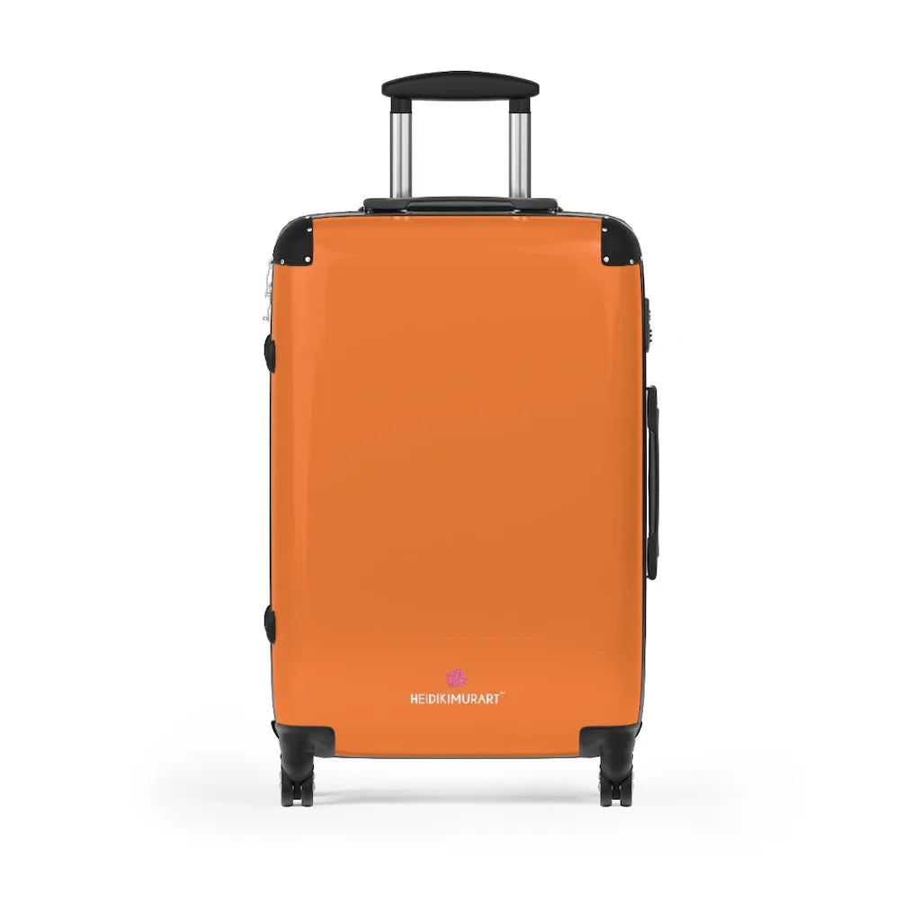 Orange Solid Color Suitcases, Modern Simple Minimalist Designer Suitcase Luggage (Small, Medium, Large)