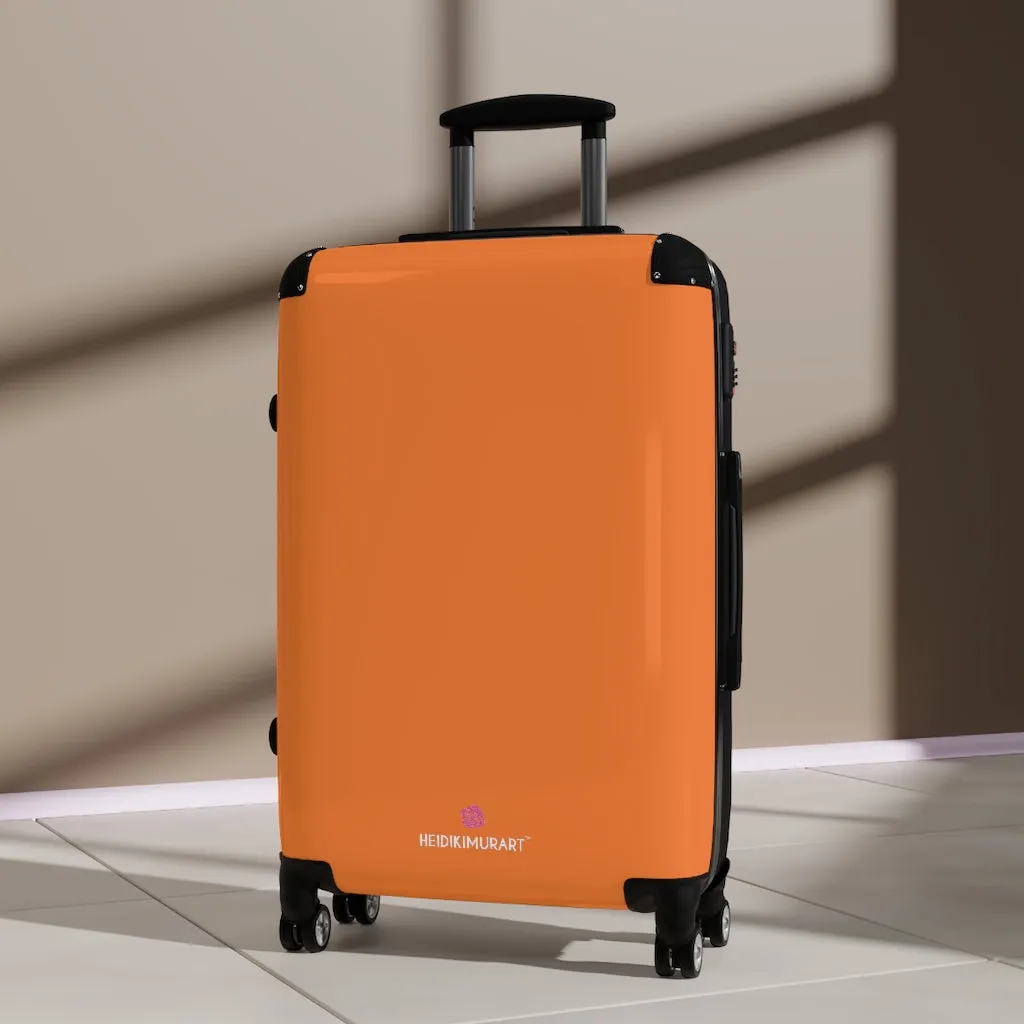 Orange Solid Color Suitcases, Modern Simple Minimalist Designer Suitcase Luggage (Small, Medium, Large)