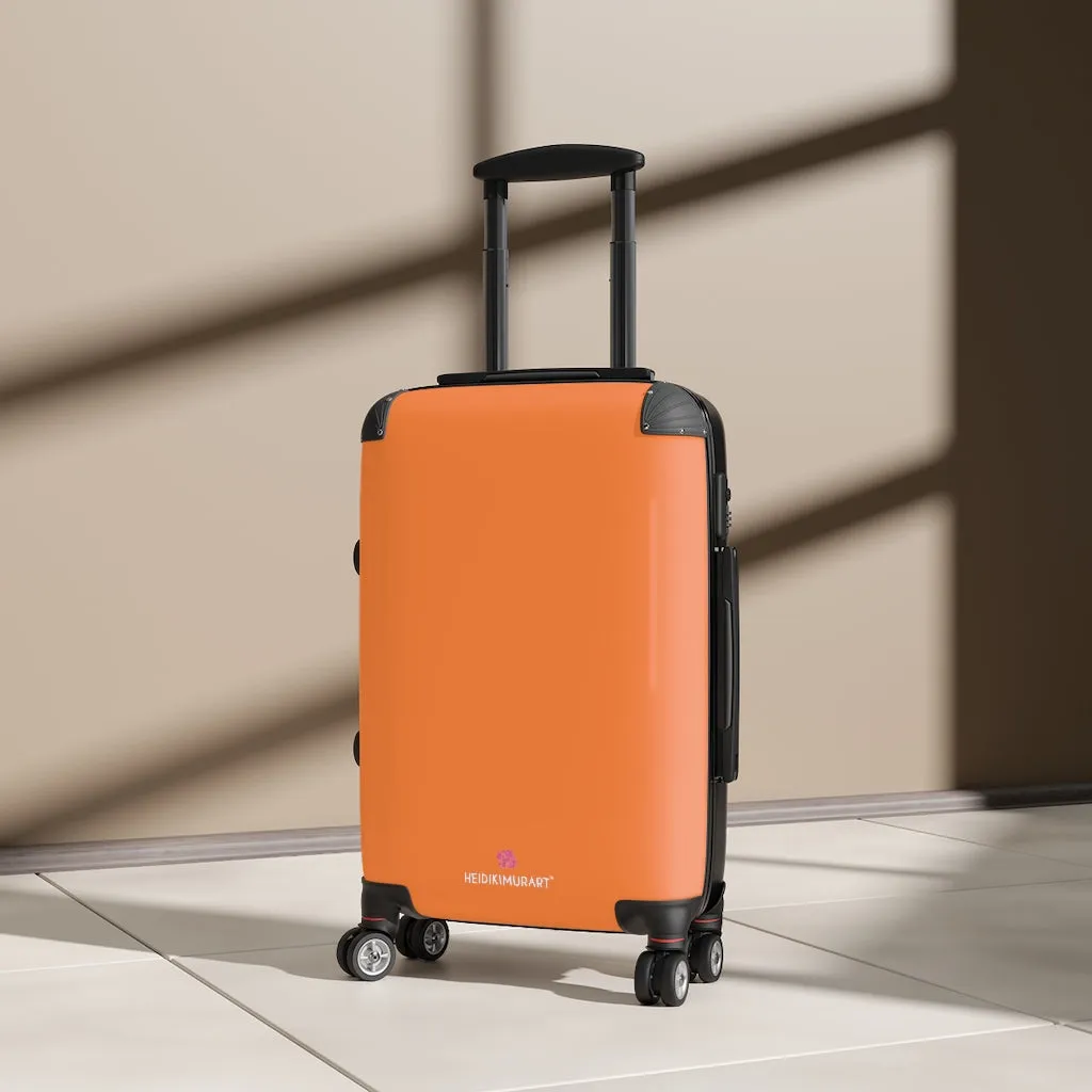 Orange Solid Color Suitcases, Modern Simple Minimalist Designer Suitcase Luggage (Small, Medium, Large)