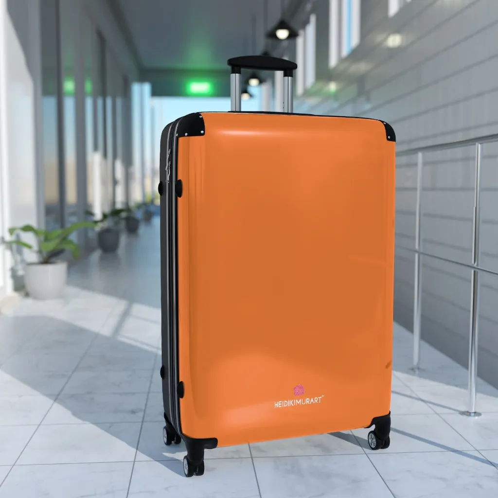 Orange Solid Color Suitcases, Modern Simple Minimalist Designer Suitcase Luggage (Small, Medium, Large)