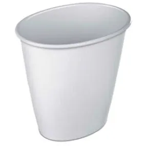 Oval Vanity Wastebasket, White, 1.5-Gal.