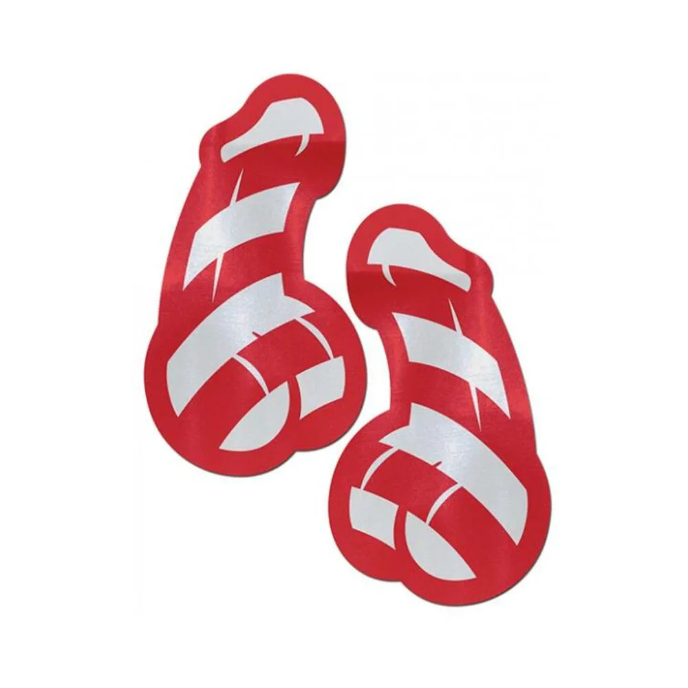 Pastease Candy Cane Dicks Red & White Pasties O/S