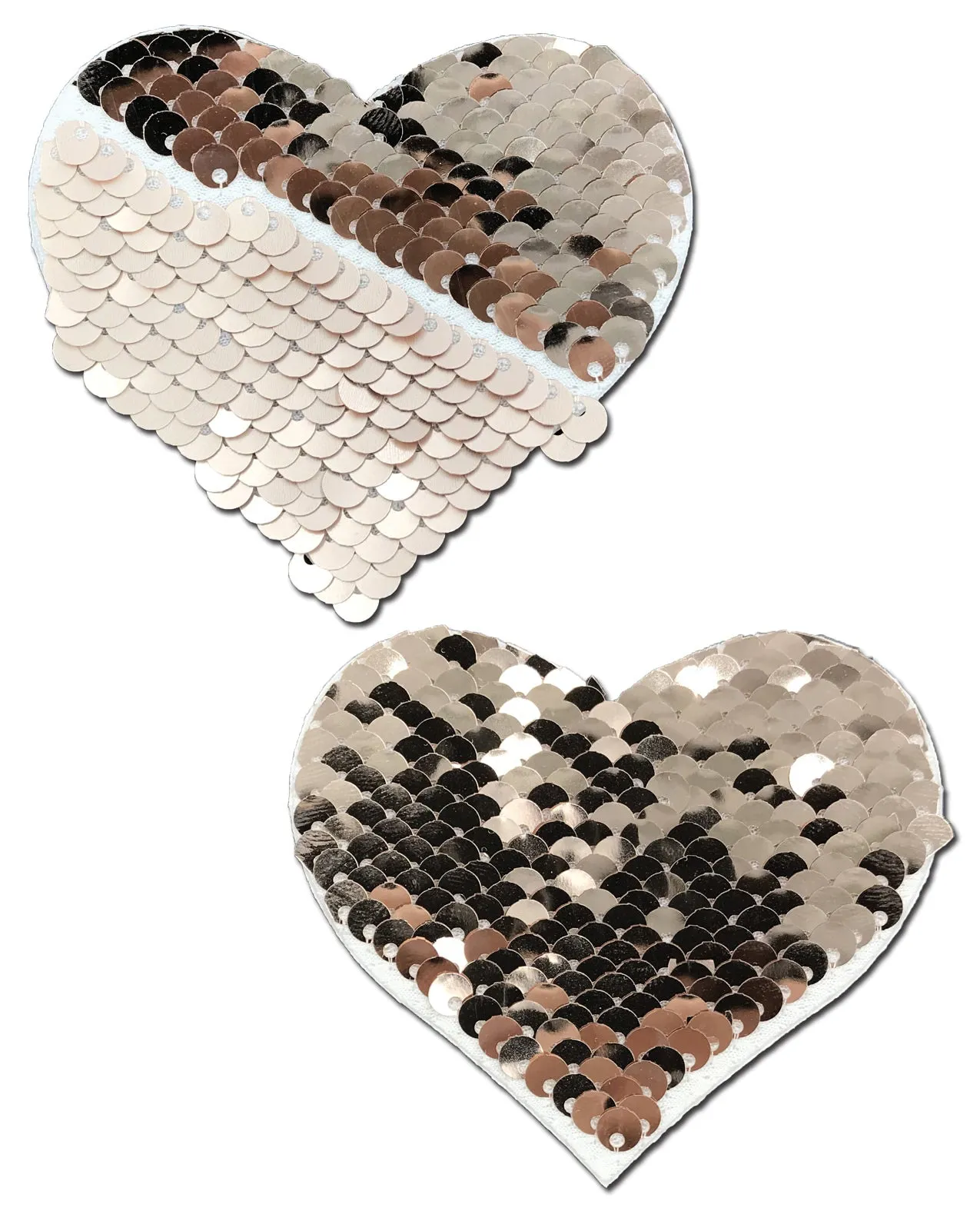 Pastease Color Changing Flip Sequins Heart - Rose Gold O/S