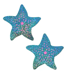 PASTEASE TWINKLING AQUA & PINK STARFISH