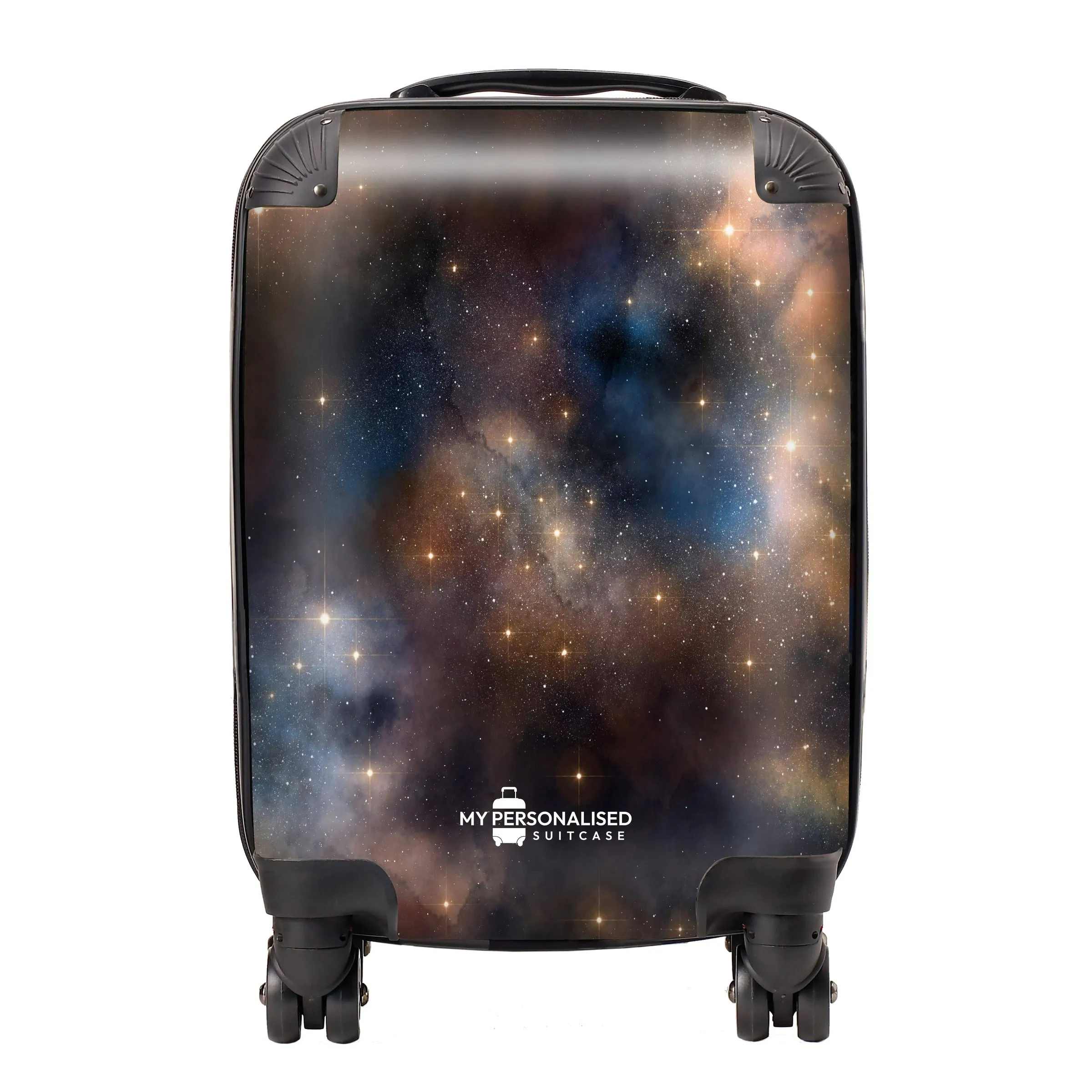 Personalised Awash with Stars Orange and Blue Suitcase