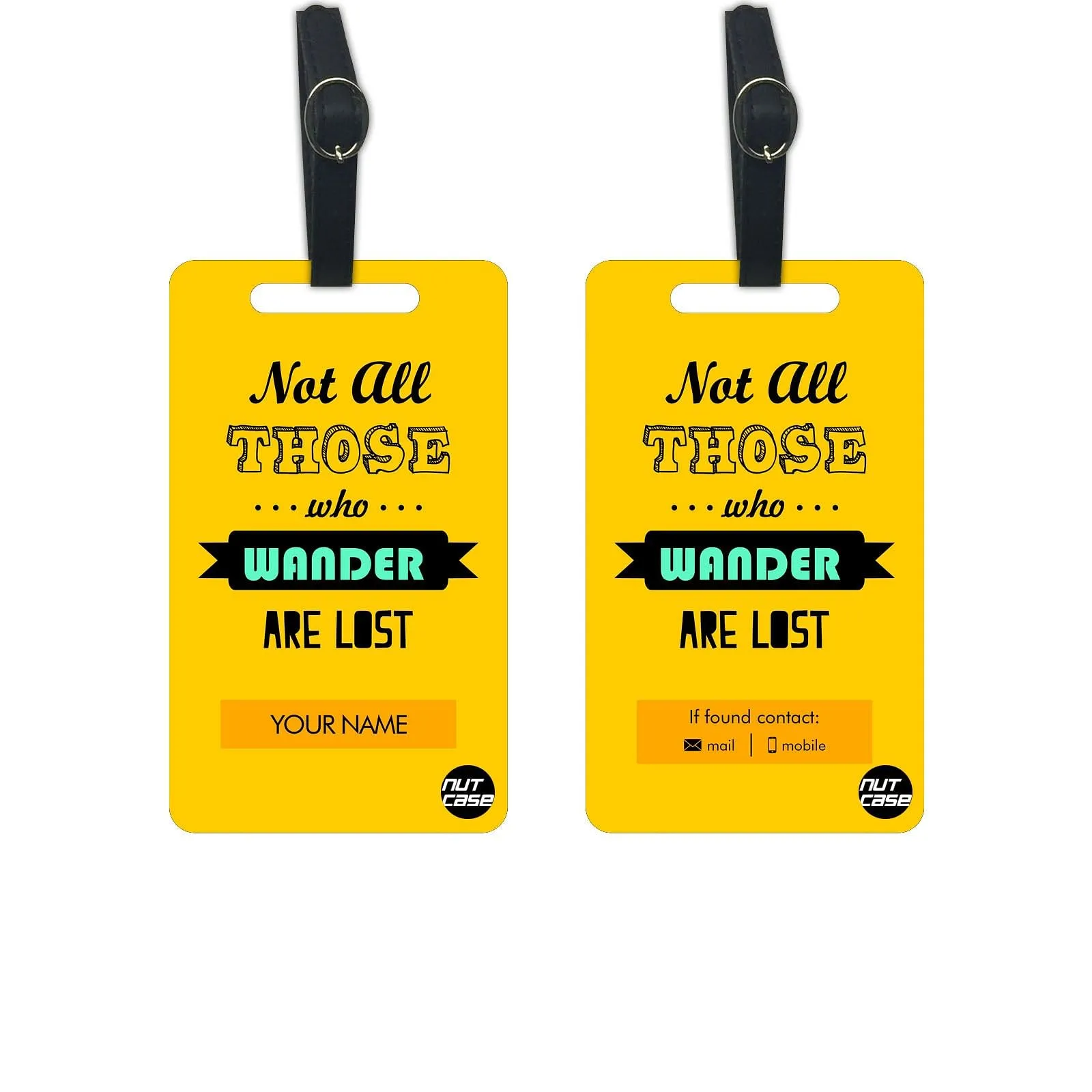 Personalized Bag Tags Suitcase Add Your Name Set of 2 - Not All