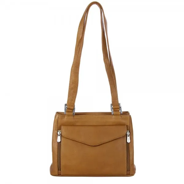 Piel Leather Double Compartment Shoulder Bag