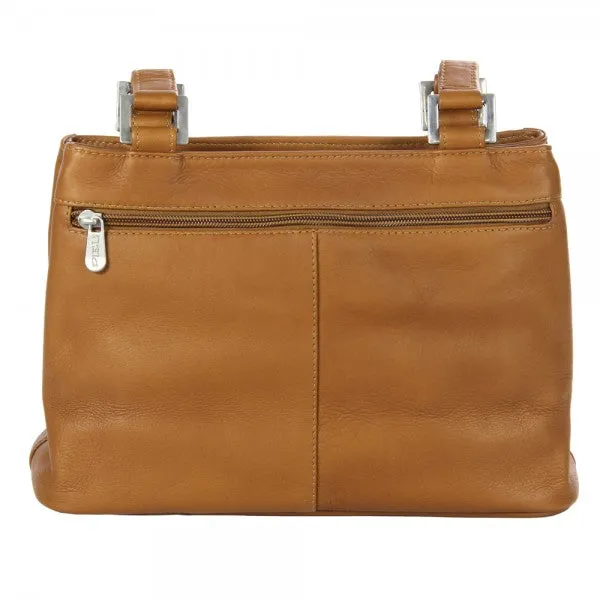 Piel Leather Double Compartment Shoulder Bag