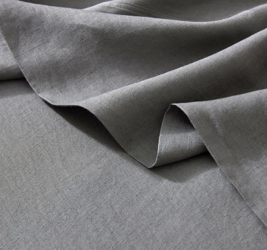 Ravello Linen Fitted or Flat Sheet Range Charcoal