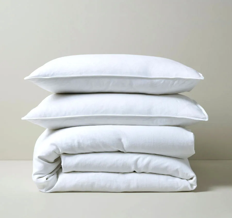 Ravello Linen Quilt Cover Range White