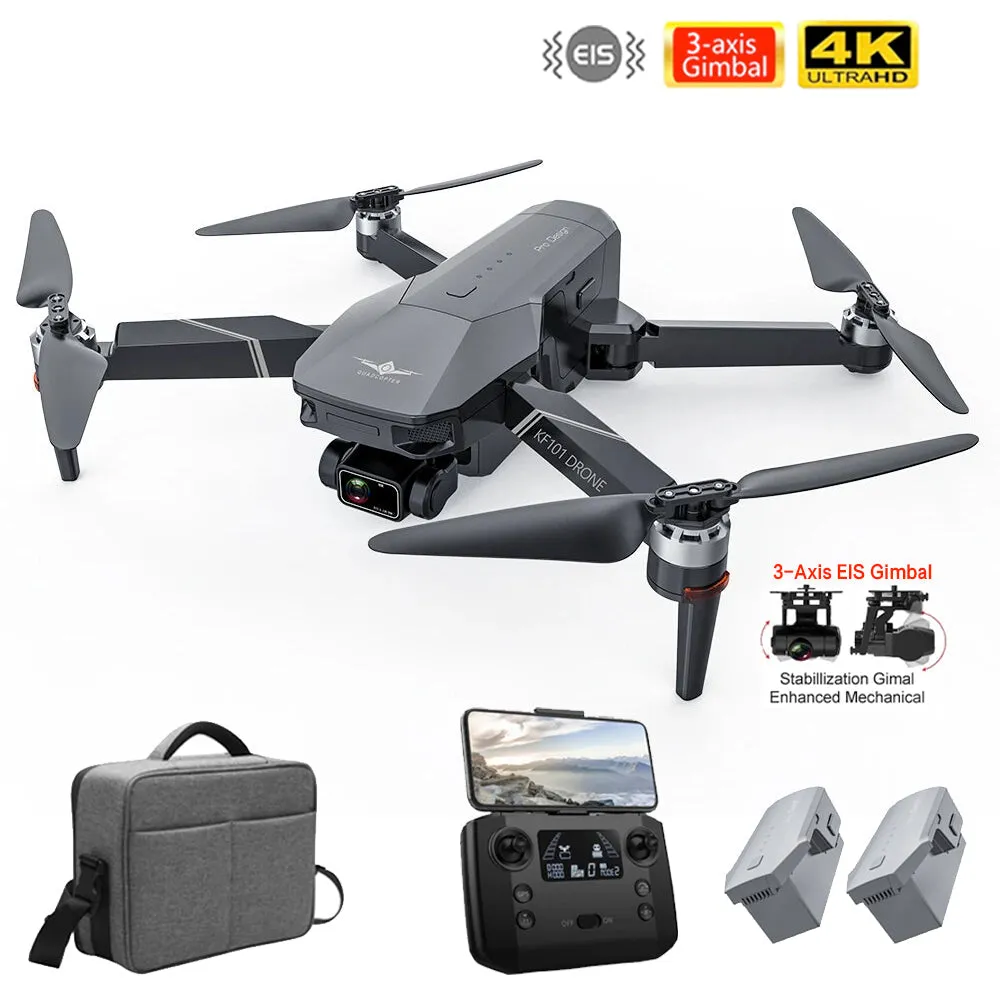 RC Drone KF101 3-Axis EIS Gimbal 1.2KM GPS 5G WiFi 4K HD ESC Camera Brushless Foldable Quadcopter