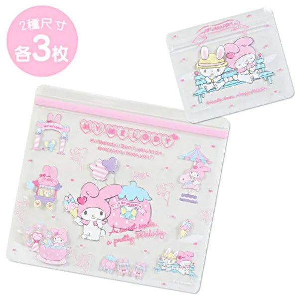 Sanrio Reusable Zip Bag Set (6 pcs)