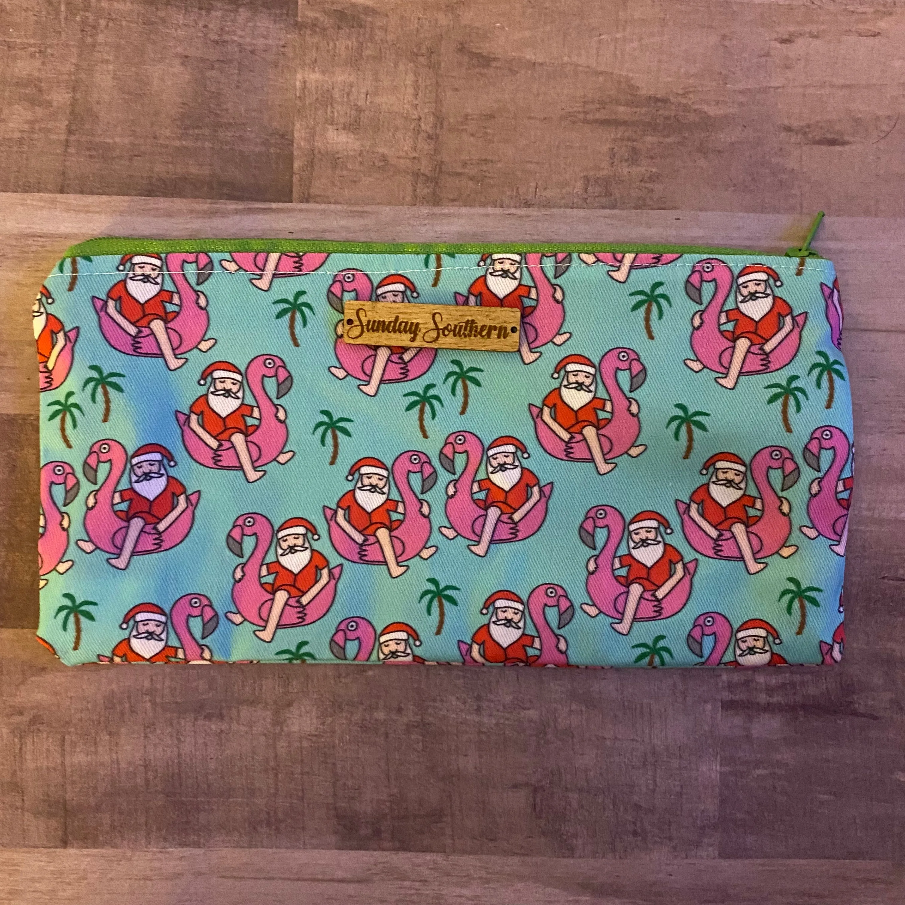 Santa on Vacation Small Zipper Bag