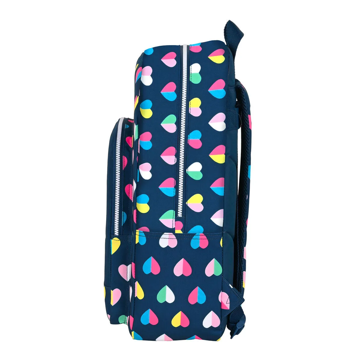 School Bag Benetton Corazones Navy Blue 30 x 46 x 14 cm