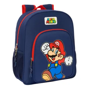 School Bag Super Mario World Navy Blue 32 x 38 x 12 cm