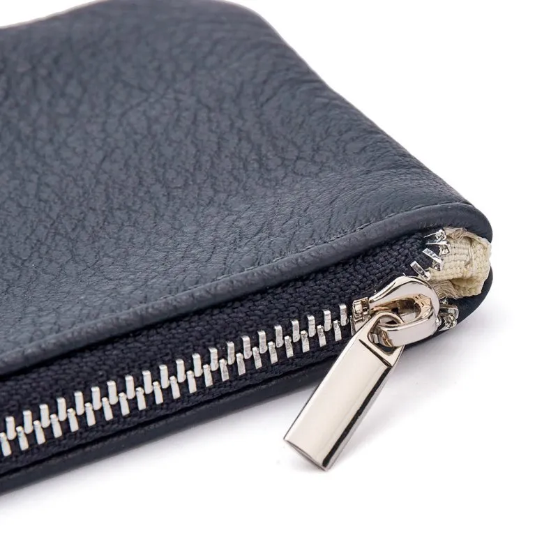 Scotty Pencil Case - Navy Leather with Silver Hardware - Pre-order for Oct Delivery