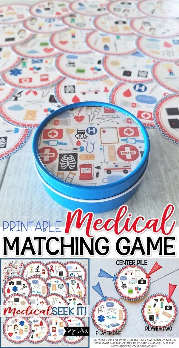 SEEK IT! {Medical} PRINTABLE Matching Game