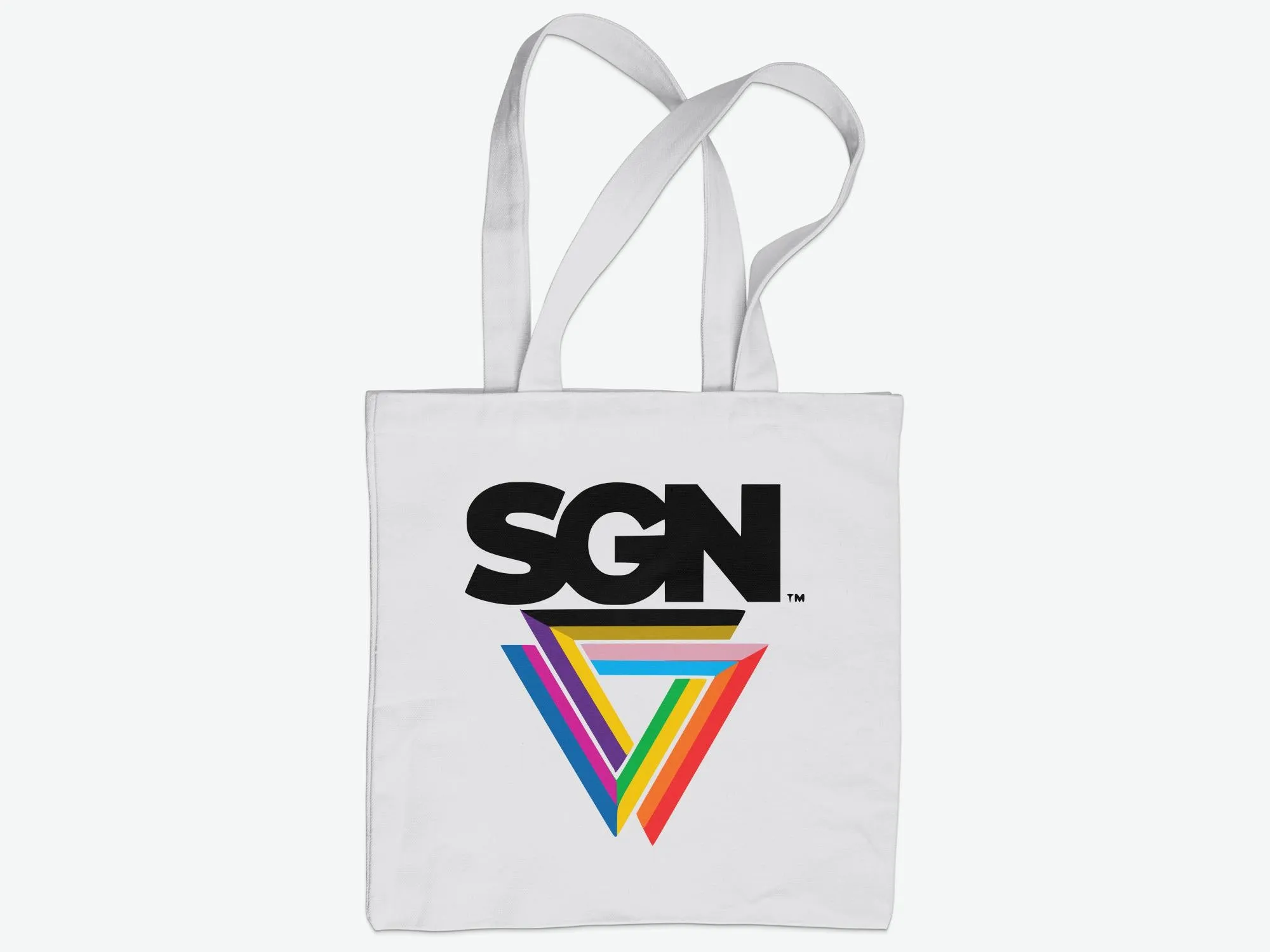 SGN Rainbow Logo SGN Tote Bag, Eco Conscious Seattle Gay News Book or Grocery Tote