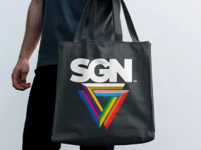 SGN Rainbow Logo SGN Tote Bag, Eco Conscious Seattle Gay News Book or Grocery Tote