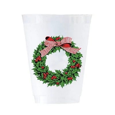 Shatterproof Cups - Holly Wreath