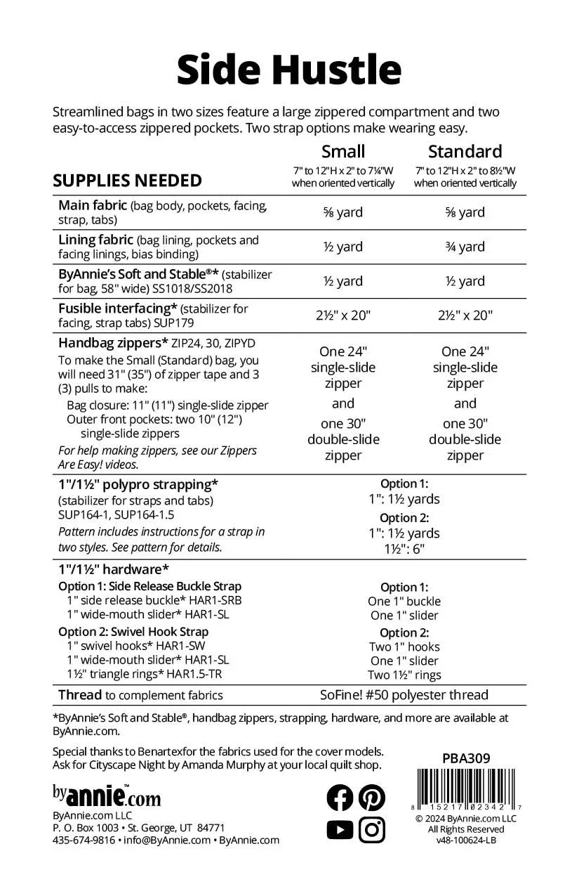 Side Hustle -  from By Annie (Printed Paper Pattern)