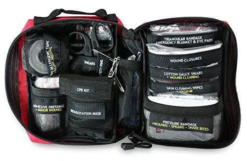 Small First Aid Kit for Hiking, Backpacking, Camping, Travel, Car & Cycling. With Waterproof Laminate Bags You Protect Your Supplies! Be Prepared For All Outdoor Adventures or at Home & Work