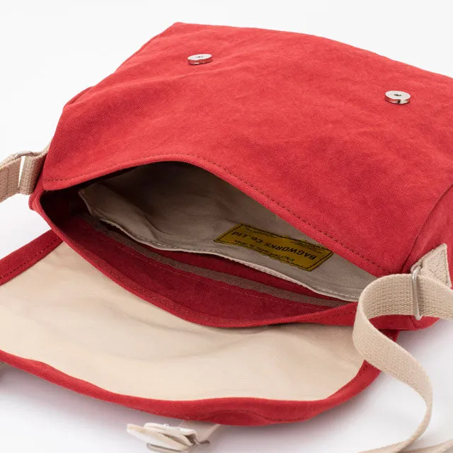 Small Shoulder Bag - Postal Mail Carrier Bag Design 2 / Red -, Cross Body Bag