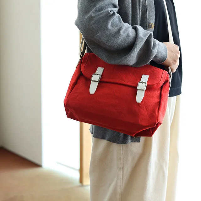 Small Shoulder Bag - Postal Mail Carrier Bag Design 2 / Red -, Cross Body Bag