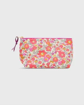 Soft Small Cosmetic Bag in Pink Multi Betsy Dragon Fruit Liberty Fabric